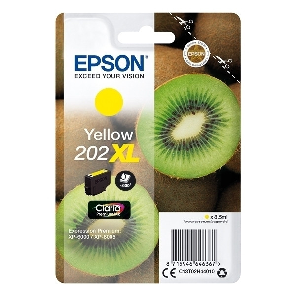 Epson 202XL cartouche d'encre jaune haute capacité (d'origine) C13T02H44010 027144 - 1