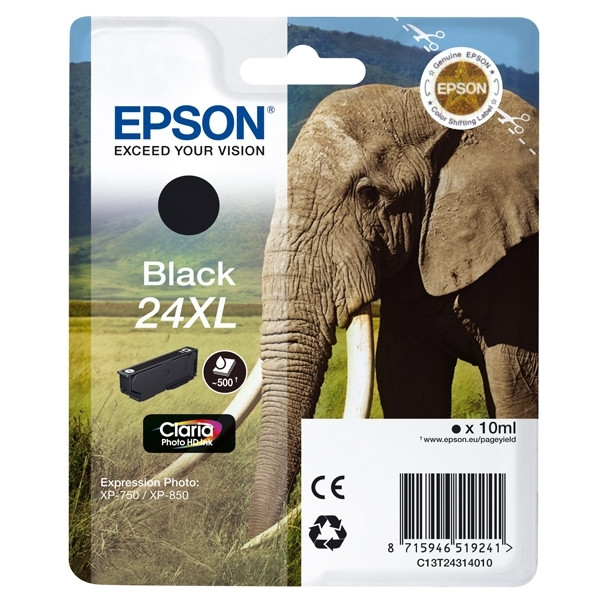 Epson 24XL (T2431) cartouche d'encre haute capacité (d'origine) - noir C13T24314010 C13T24314012 026590 - 1