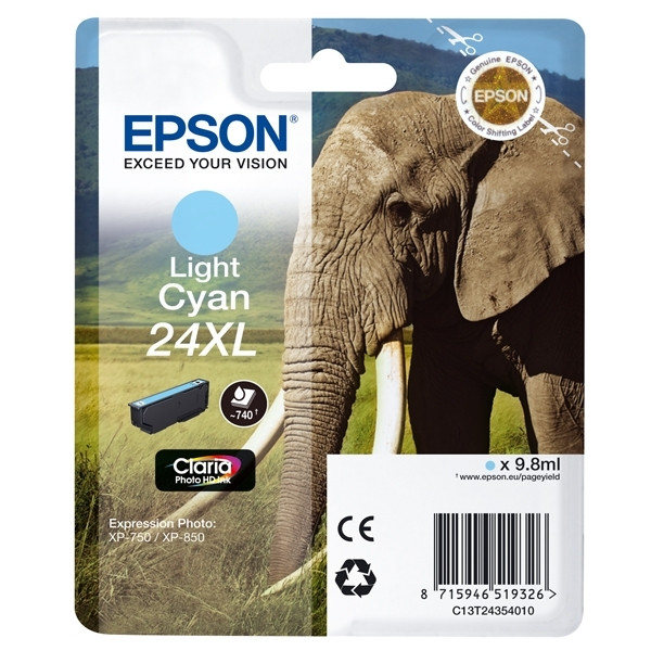 Epson 24XL (T2435) cartouche d'encre haute capacité (d'origine) - cyan clair C13T24354010 C13T24354012 026598 - 1