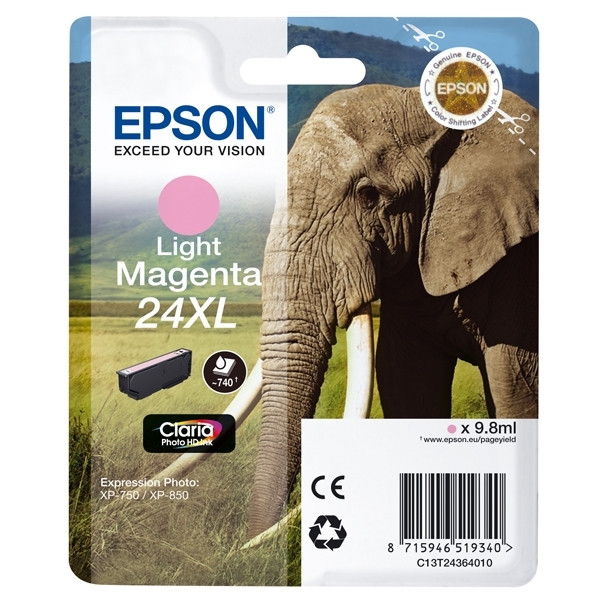 Epson 24XL (T2436) cartouche d'encre haute capacité (d'origine) - magenta clair C13T24364010 C13T24364012 026600 - 1