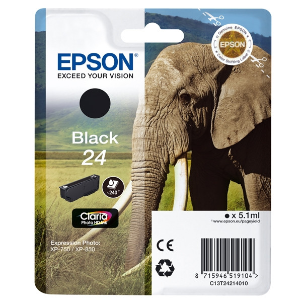 Epson 24 (T2421) cartouche d'encre (d'origine) - noir C13T24214010 C13T24214012 026576 - 1