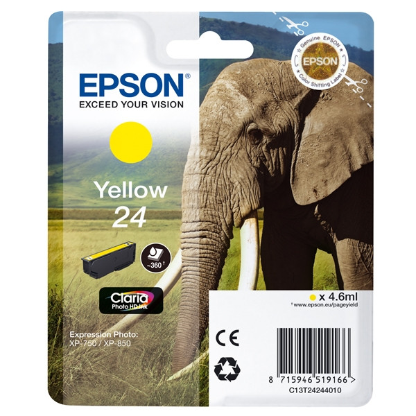 Epson 24 (T2424) cartouche d'encre (d'origine) - jaune C13T24244010 C13T24244012 026582 - 1