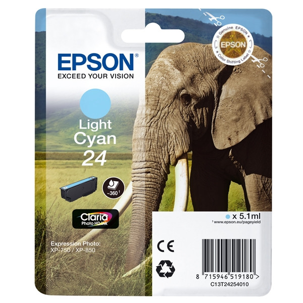 Epson 24 (T2425) cartouche d'encre (d'origine) - cyan clair C13T24254010 C13T24254012 026584 - 1