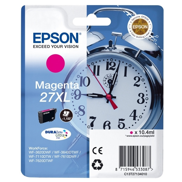 Epson 27XL (T2713) cartouche d'encre haute capacité (d'origine) - magenta C13T27134010 C13T27134012 026620 - 1