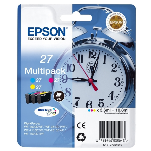 Epson 27 (T2705) pack de cartouche 3 couleurs (d'origine) C13T27054010 C13T27054012 026634 - 1