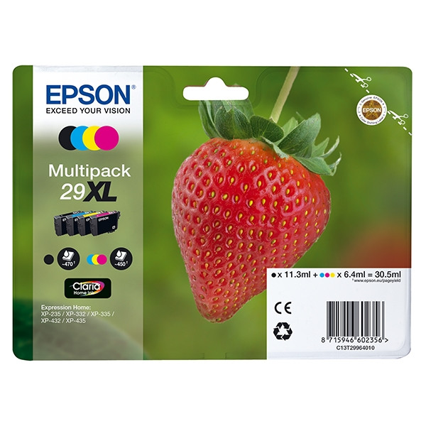 Epson 29XL (T2996) multipack 4 couleurs haute capacité (d'origine) C13T29964010 C13T29964012 026846 - 1
