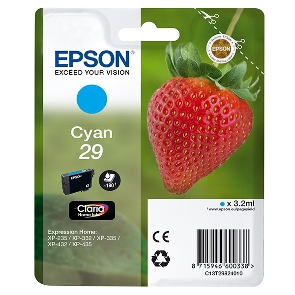 Epson 29 (T2982) cartouche d'encre (d'origine) - cyan C13T29824010 C13T29824012 026832 - 1