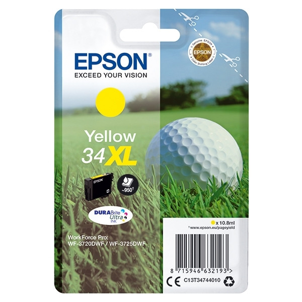 Epson 34XL (T3474) cartouche d'encre jaune à haute capacité (d'origine) C13T34744010 902986 - 1