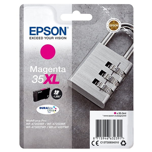 Epson 35XL (T3593) cartouche d'encre magenta haute capacité (d'origine) C13T35934010 027038 - 1