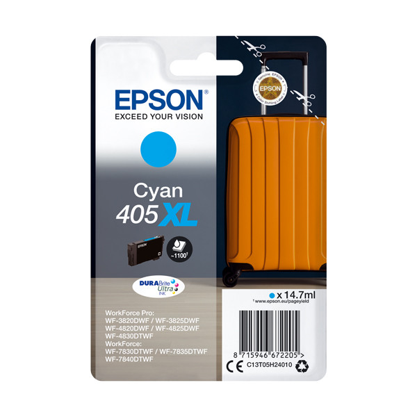 Epson 405XL cartouche d'encre haute capacité (d'origine) - cyan C13T05H24010 C13T05H24020 083548 - 1