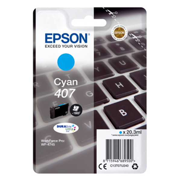 Epson 407 cartouche d'encre (d'origine) - cyan C13T07U240 083558 - 1