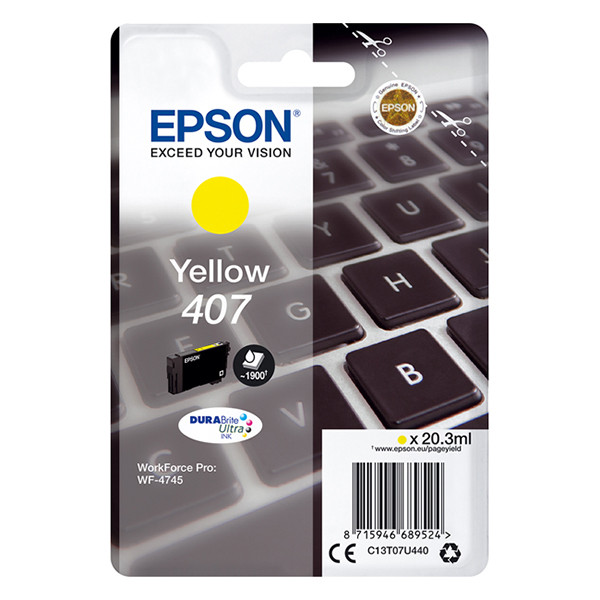 Epson 407 cartouche d'encre (d'origine) - jaune C13T07U440 083562 - 1