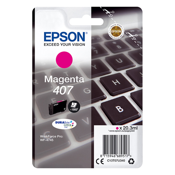 Epson 407 cartouche d'encre (d'origine) - magenta C13T07U340 083560 - 1