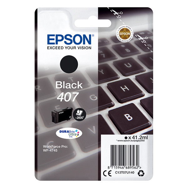 Epson 407 cartouche d'encre (d'origine) - noir C13T07U140 083556 - 1