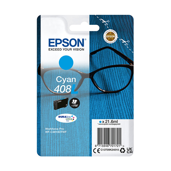 Epson 408XL cartouche d'encre haute capacité (d'origine) - cyan C13T09K24010 024126 - 1