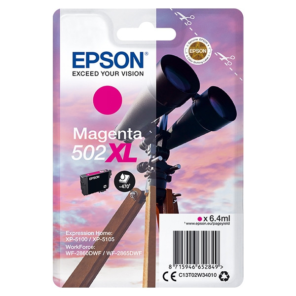 Epson 502XL cartouche d'encre haute capacité (d'origine) - magenta C13T02W34010 C13T02W34020 024112 - 1