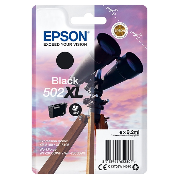 Epson 502XL cartouche d'encre haute capacité (d'origine) - noir C13T02W14010 C13T02W14020 024108 - 1