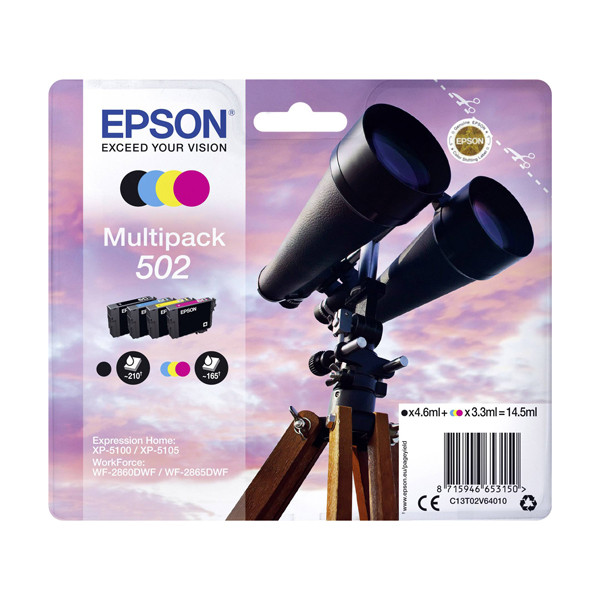 Epson 502 multipack (d'origine) C13T02V64010 C13T02V64020 C13T02V64510 652000 - 1