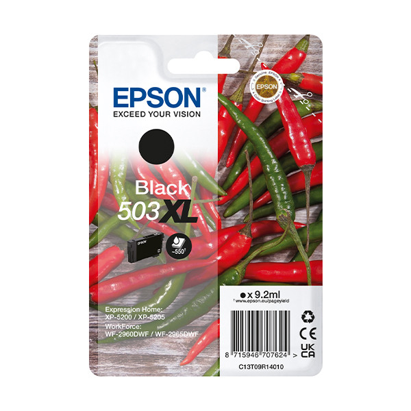 Epson 503XL cartouche d'encre haute capacité (d'origine) - noir C13T09R14010 652050 - 1
