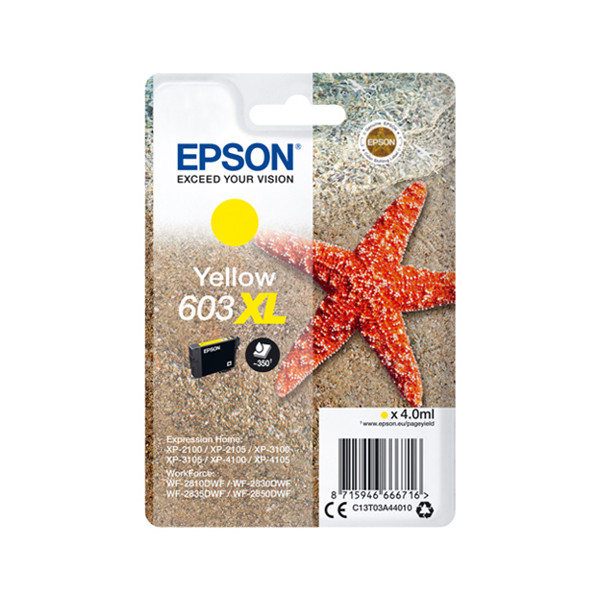 Epson 603XL cartouche d'encre haute capacité (d'origine) - jaune C13T03A44010 C13T03A44020 020682 - 1