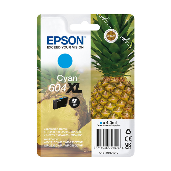 Epson 604XL cartouche d'encre haute capacité (d'origine) - cyan C13T10H24010 652072 - 1