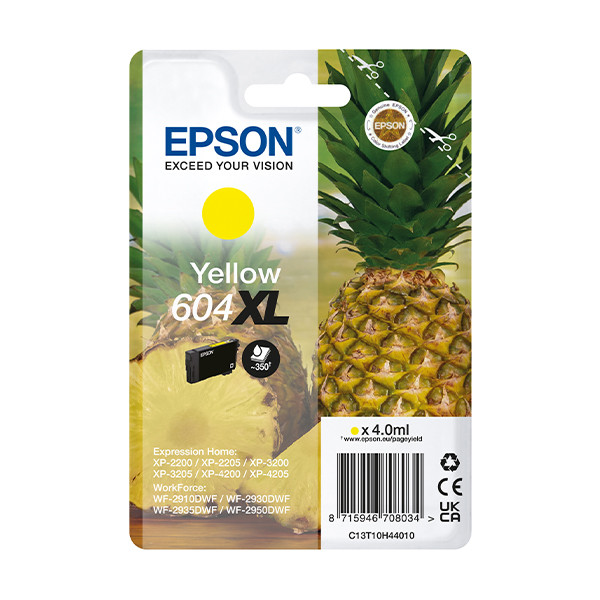 Epson 604XL cartouche d'encre haute capacité (d'origine) - jaune C13T10H44010 652076 - 1
