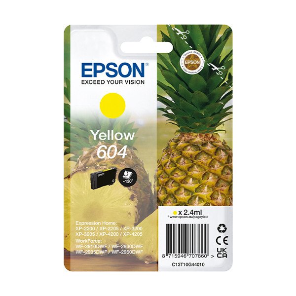 Epson 604 cartouche d'encre (d'origine) - jaune C13T10G44010 652066 - 1