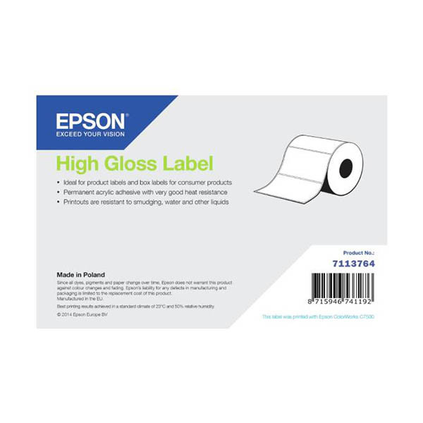 Epson 7113764 rouleau continu d'étiquettes haute brillance 203 mm x 60 m (d'origine) 084286 - 1