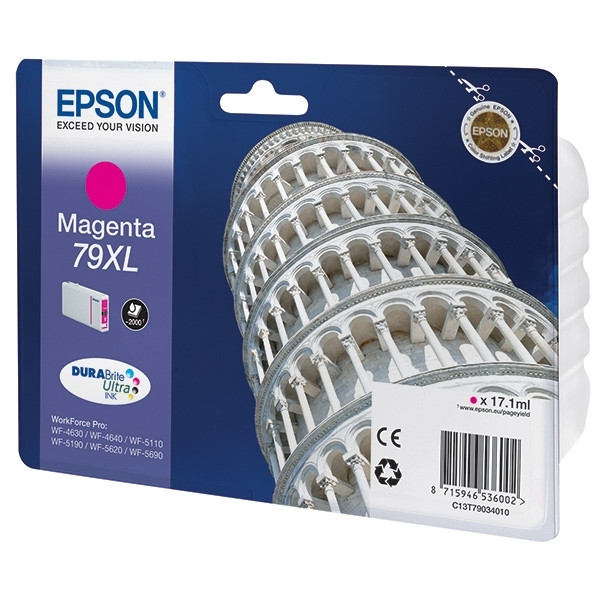 Epson 79XL (T7903) cartouche d'encre magenta à haute capacité (d'origine) C13T79034010 902632 - 1