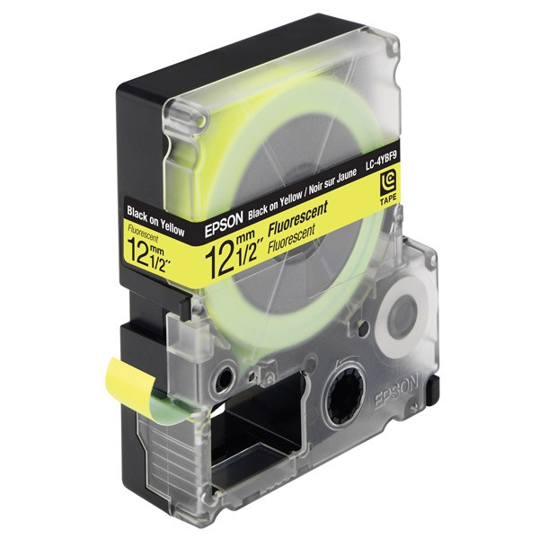 Epson LC-4YBF9 ruban d'étiquettes 12 mm (d'origine) - noir sur jaune fluo C53S625405 083030 - 1