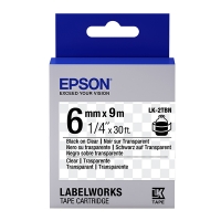 Epson LK-2TBN ruban d'étiquettes 6 mm (d'origine) - noir sur transparent C53S652004 083168