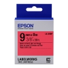 Epson LK-3RBP ruban d'étiquettes 9 mm (d'origine) - noir sur rouge pastel