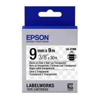 Epson LK-3TBN ruban d'étiquettes 9 mm (d'origine) - noir sur transparent C53S653004 083170
