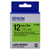 Epson LK-4GBF ruban d'étiquettes 12 mm (d'origine) - noir sur vert fluo