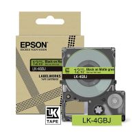 Epson LK-4GBJ ruban mat 12 mm (d'origine) - noir sur vert C53S672077 084410