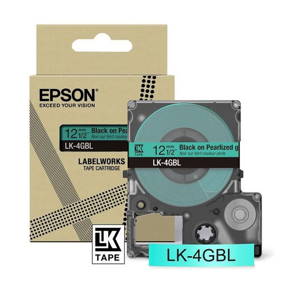 Epson LK-4GBL ruban 12 mm (d'origine) - noir sur vert C53S672102 084474 - 1