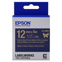 Epson LK-4HKK ruban en satin 12 mm (d'origine) - or sur bleu marine C53S654002 083220