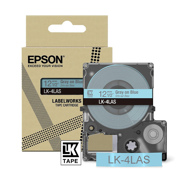 Epson LK-4LAS ruban 12 mm (d'origine) - gris sur bleu C53S672106 084468 - 1