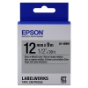 Epson LK-4SBM ruban d'étiquettes 12 mm (d'origine) - noir sur argent métallisé