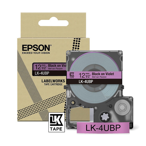 Epson LK-4UBP ruban 12 mm (d'origine) - noir sur violet C53S672101 084460 - 1