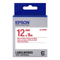 Epson LK-4WRN ruban standard 12 mm (d'origine) - rouge sur blanc C53S654011 083196