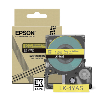 Epson LK-4YAS ruban 12 mm (d'origine) - gris sur jaune C53S672104 084464