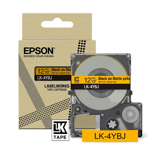 Epson LK-4YBJ ruban mat 12 mm (d'origine) - noir sur jaune C53S672074 084454 - 1
