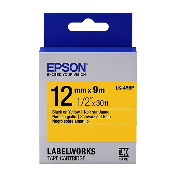 Epson LK-4YBP ruban 12 mm (d'origine) - noir sur jaune pastel C53S654008 083184 - 1