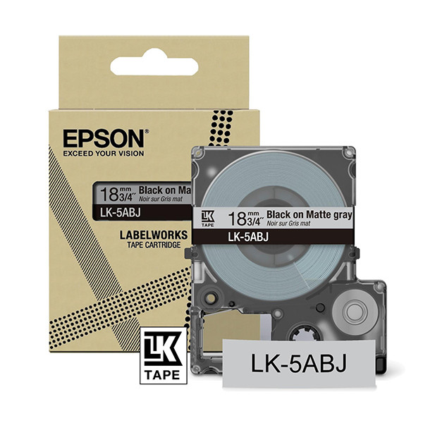 Epson LK-5ABJ ruban mat 18 mm (d'origine) - noir sur gris clair C53S672087 084428 - 1