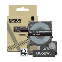 Epson LK-5BWJ ruban mat 18 mm (d'origine) - blanc sur noir C53S672083 084420