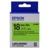 Epson LK-5GBF ruban d'étiquettes 18 mm (d'origine) - noir sur vert fluo