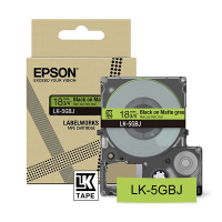 Epson LK-5GBJ ruban mat 18 mm (d'origine) - noir sur vert