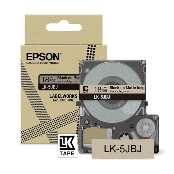Epson LK-5JBJ ruban mat 18 mm (d'origine) - noir sur beige C53S672091 084436 - 1