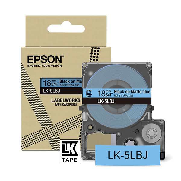 Epson LK-5LBJ ruban mat 18 mm (d'origine) - noir sur bleu C53S672081 084416 - 1